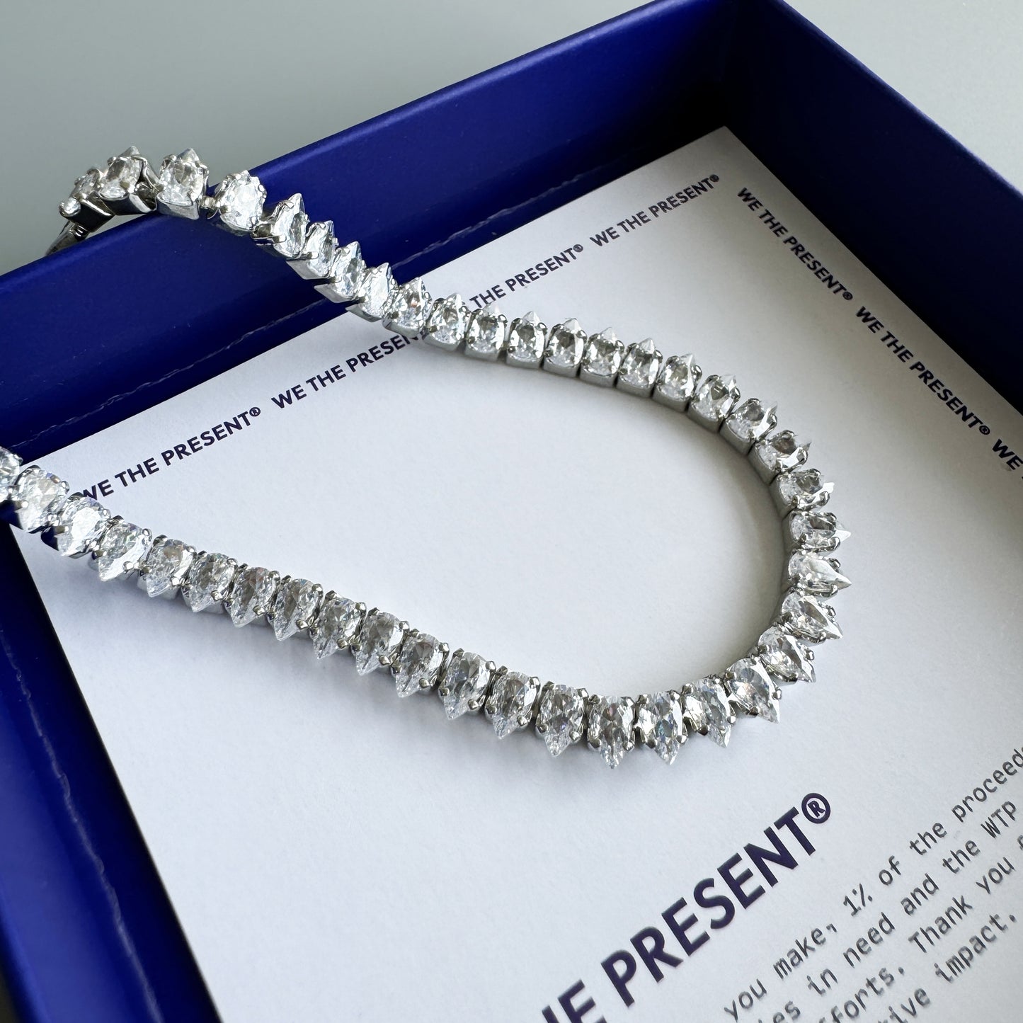 Ice Pearl Shape Tennis Copper Bracelet
