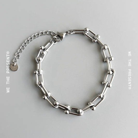 We The Present Otto Stainless Steel Silver Chain Bracelet