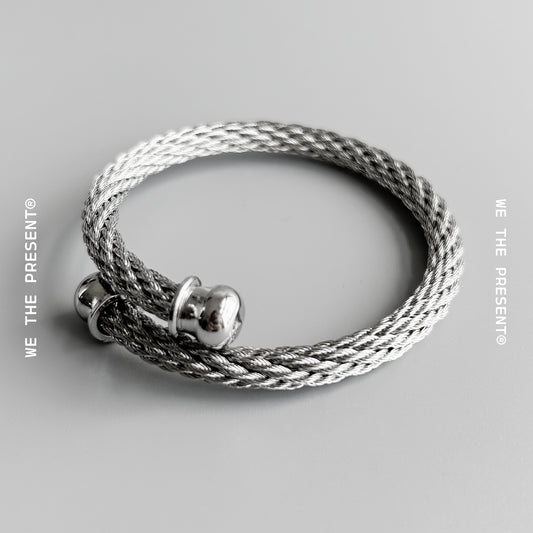 We The Present Julian Celtic Twisted Stainless Steel Bangle