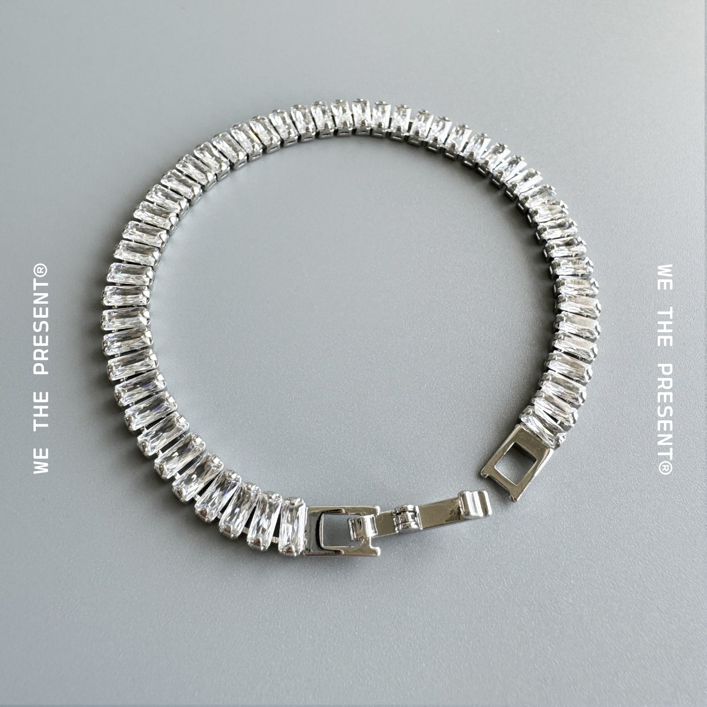 Ice Baguette Prism Moissanite Copper Bracelet