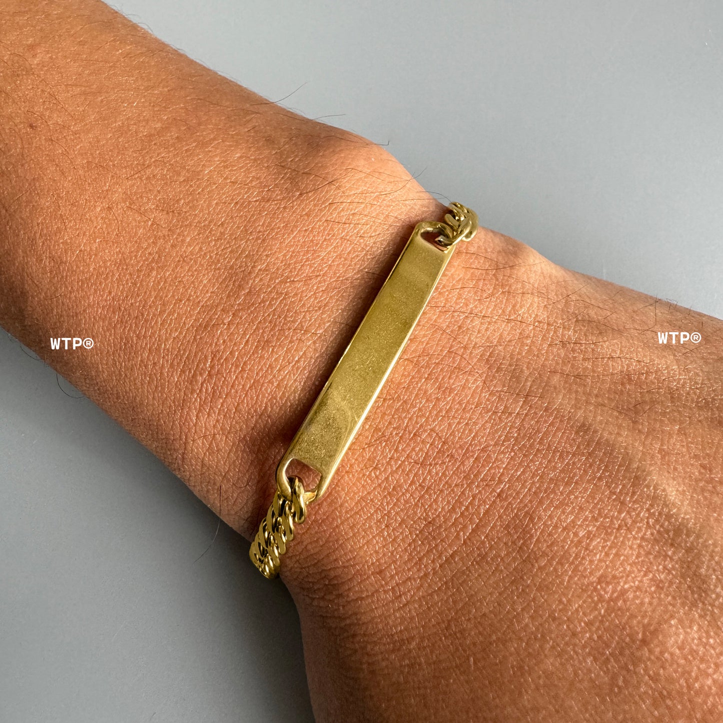 Blank Plate 18k Gold Coated Men's Bracelet