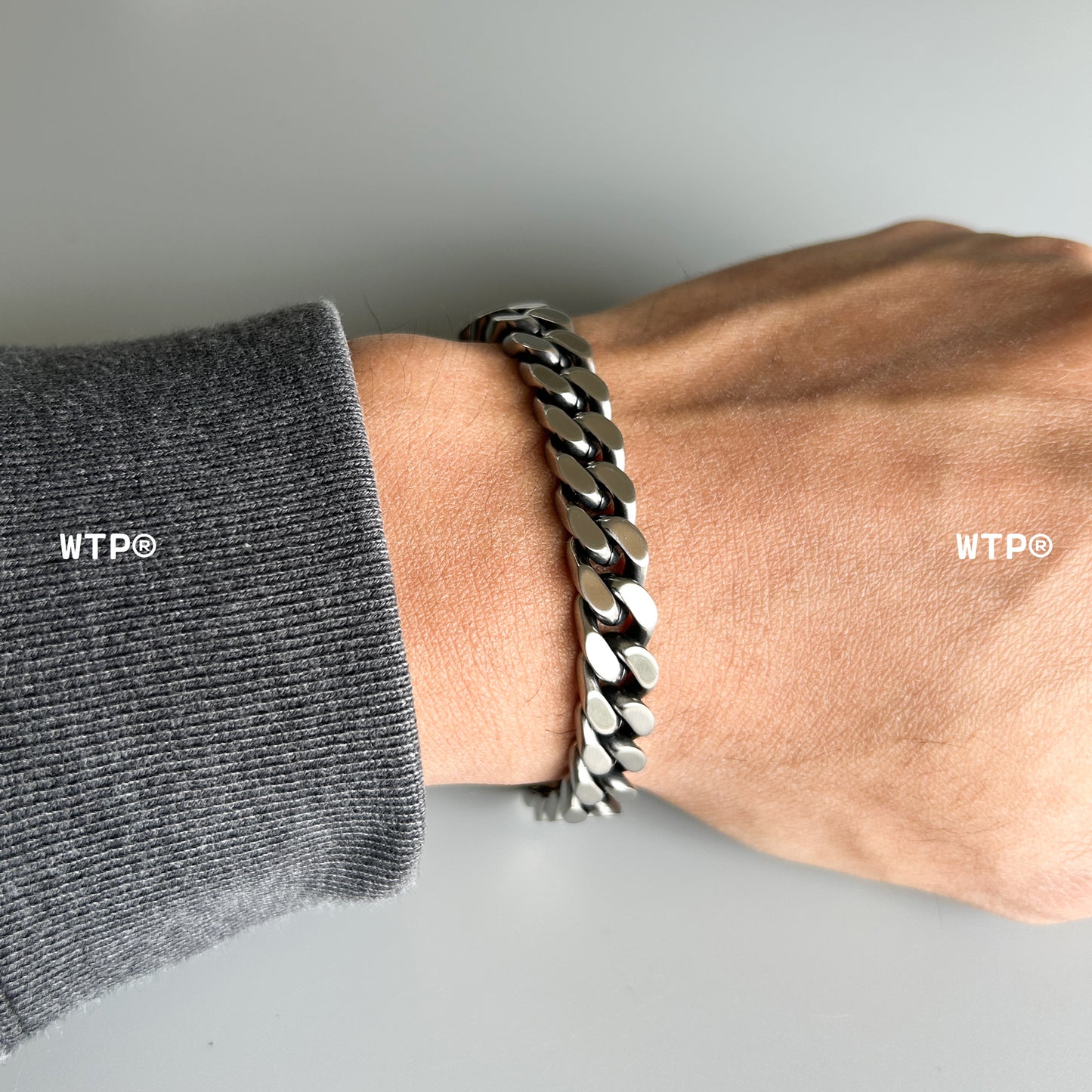 Thick Solid Semi-Matte Cuban Silver Bracelet