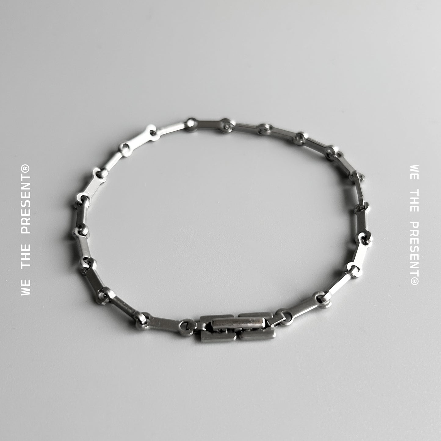 Steel Bone Link Silver Bracelet