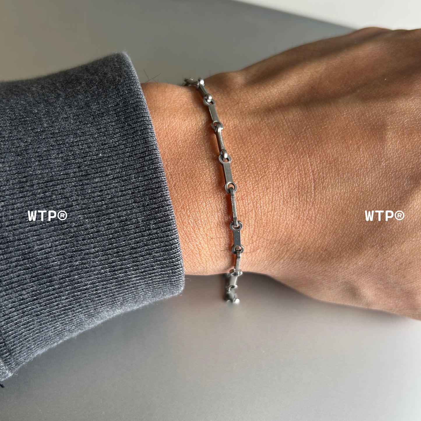 Steel Bone Link Silver Bracelet