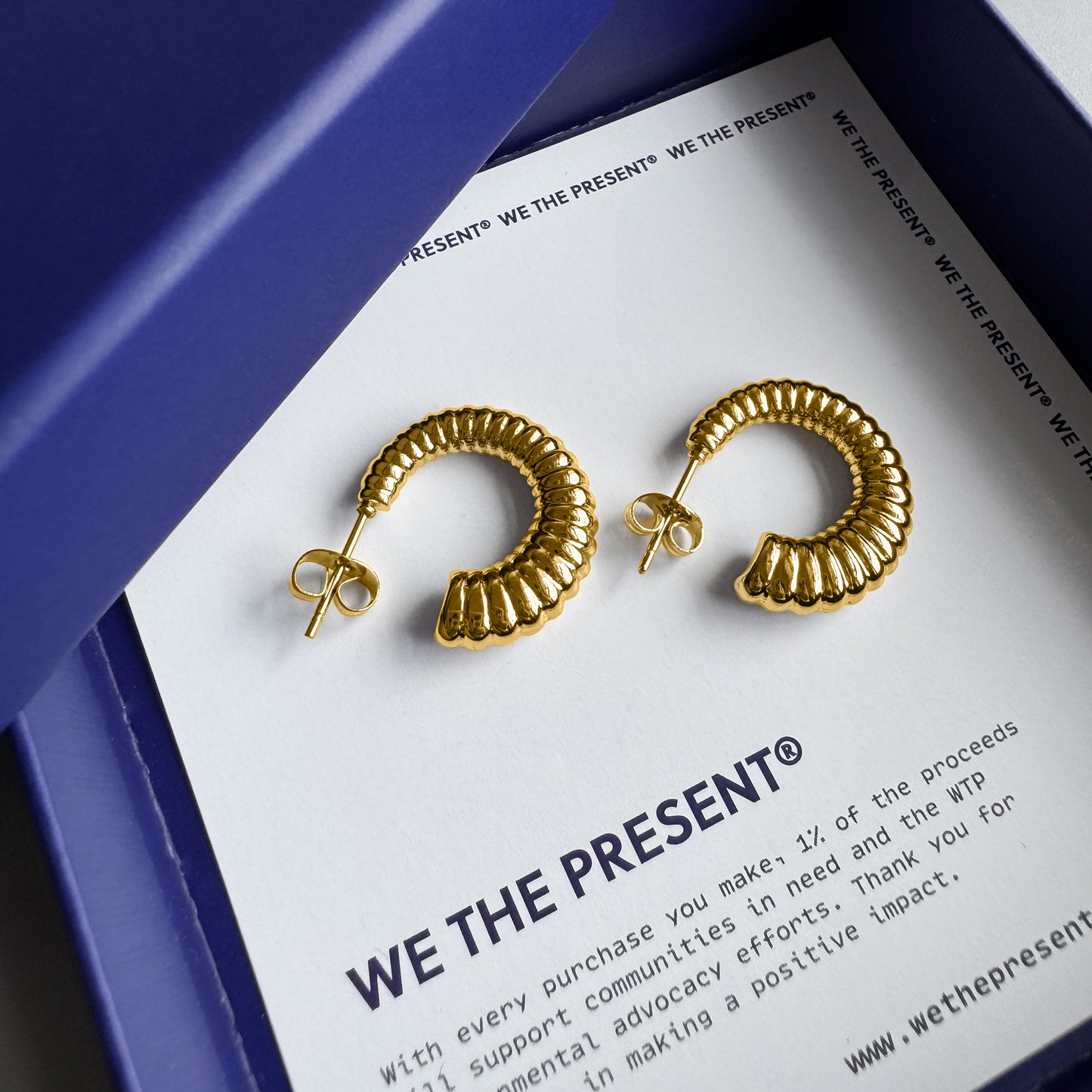 Ocean Sea 18k Gold Coated Hoop Earrings