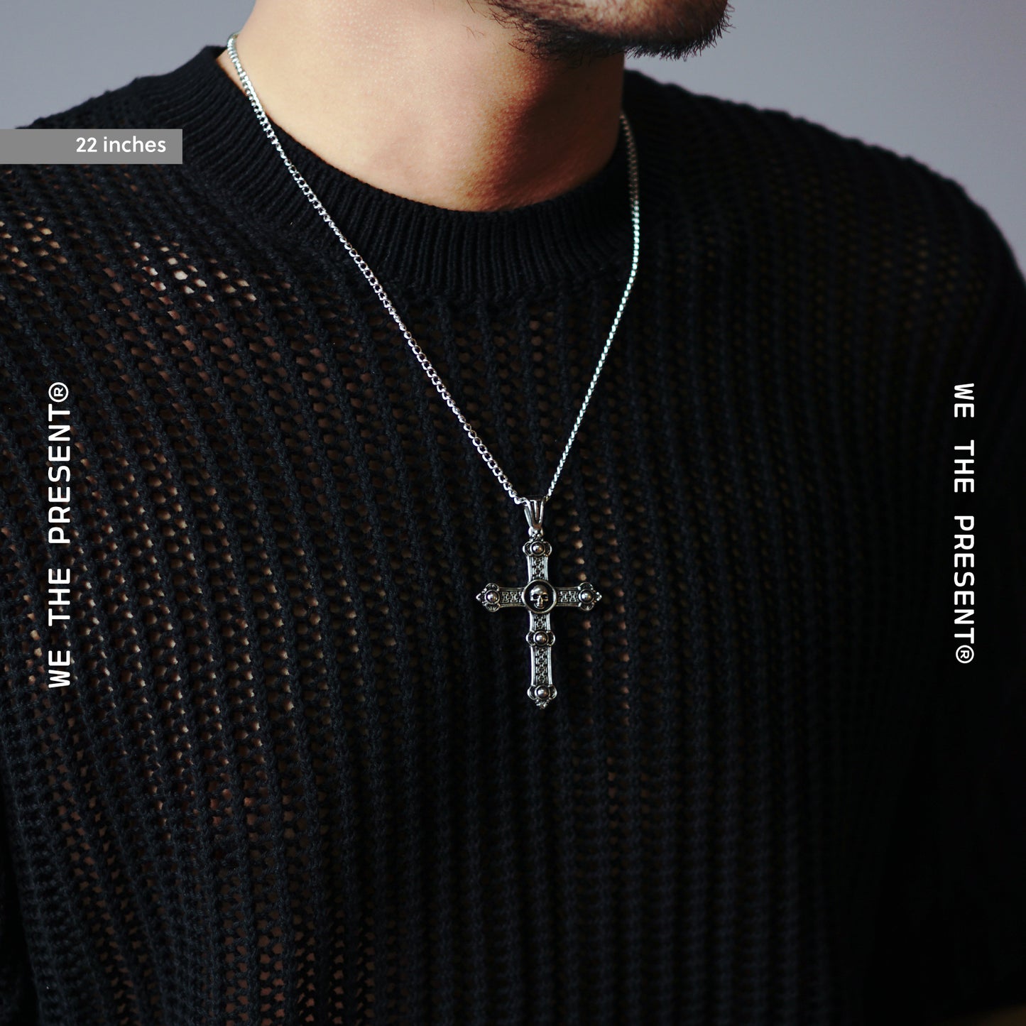 We The Present Linus Skull Vintage Cross Necklace