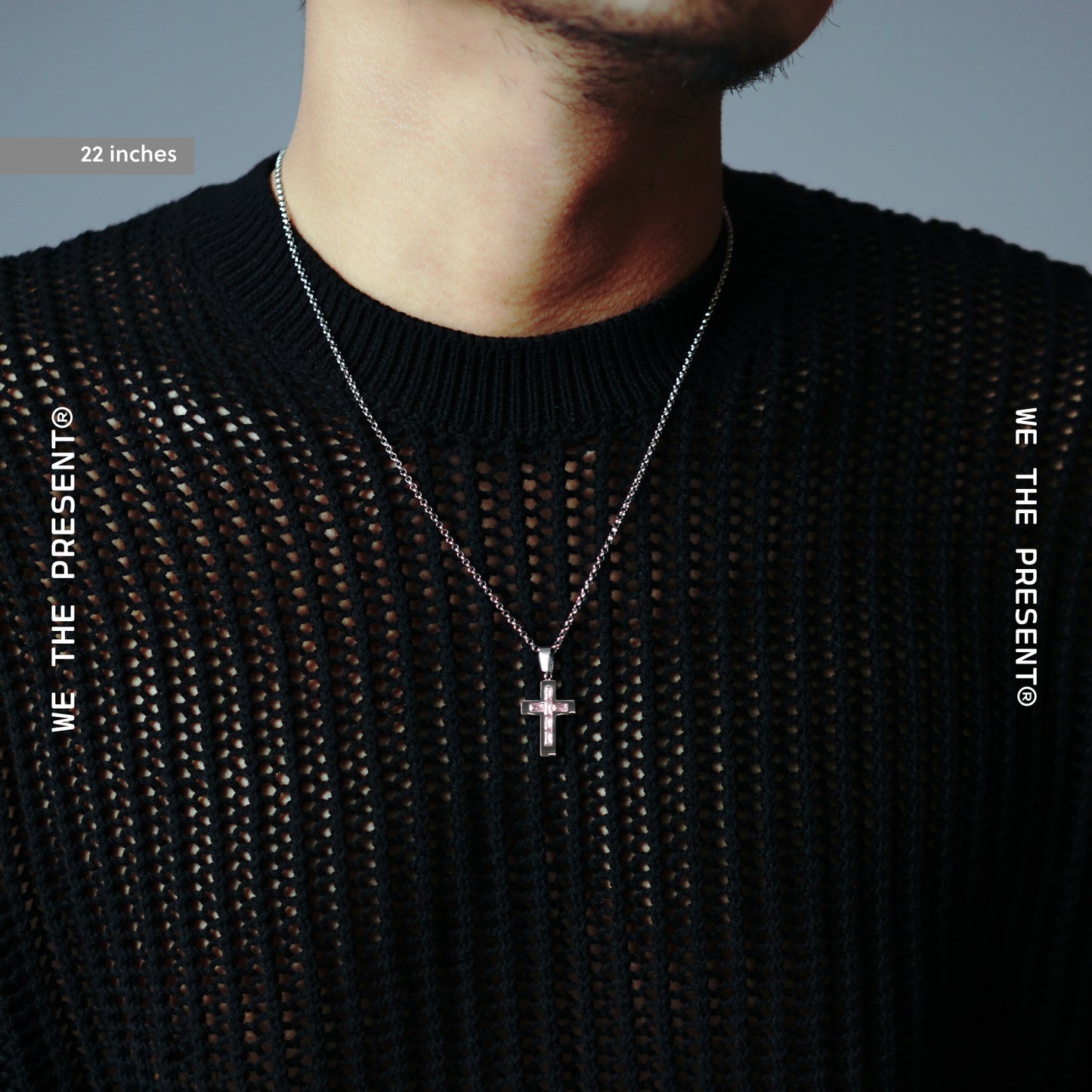 We The Present Cohen Pink Crystal Cross