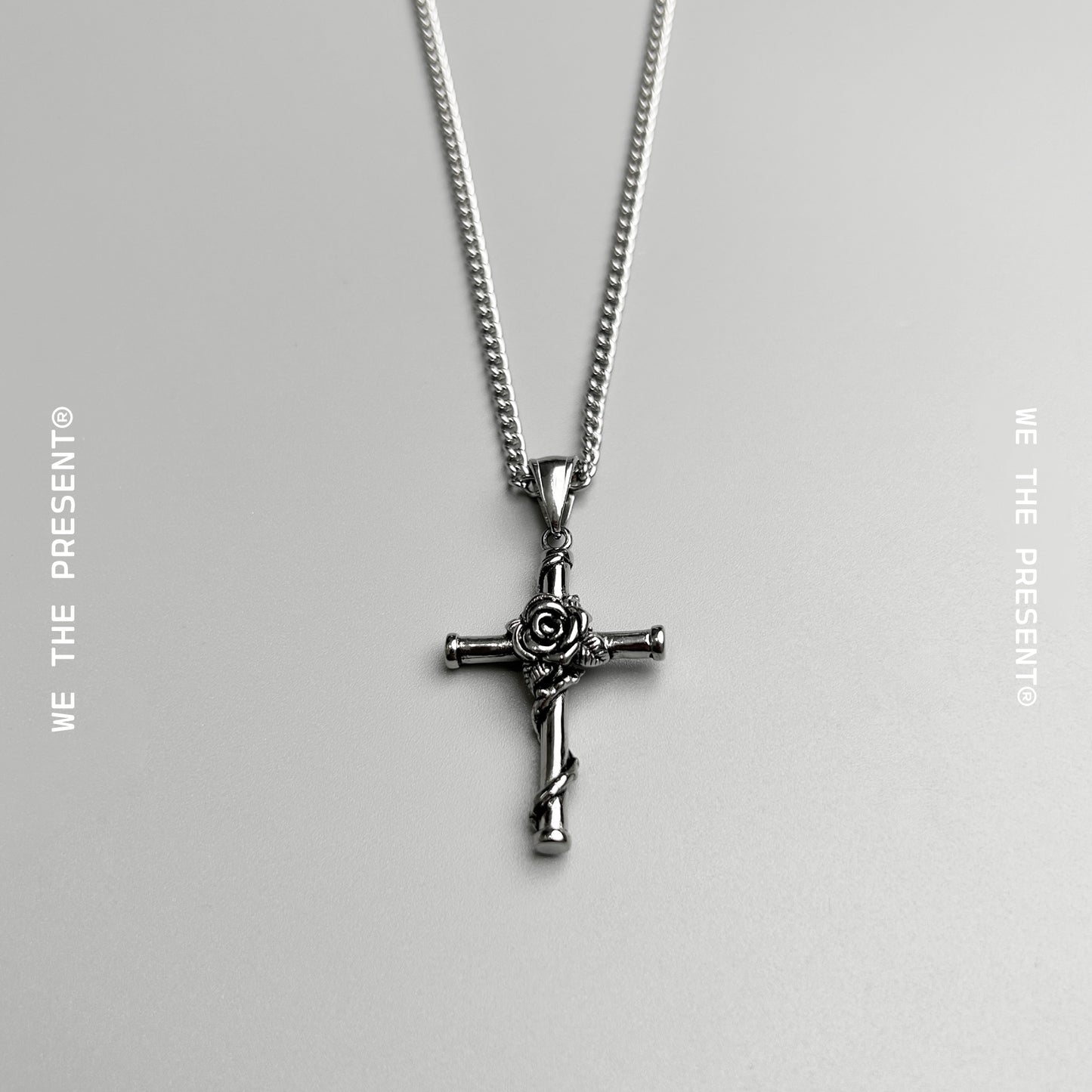 We The Present Darius Rose Vintage Cross Necklace