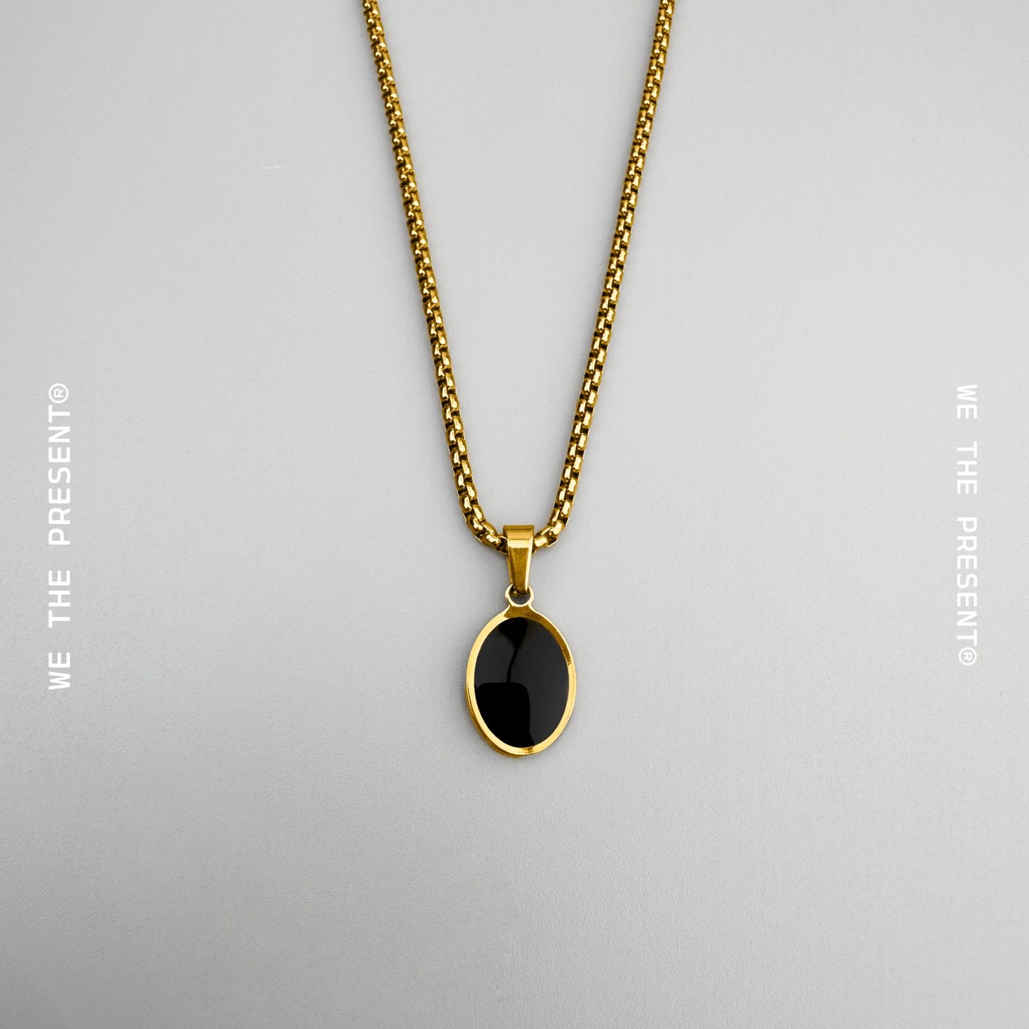 We The Present Sebastian Gold with Black Enamel Necklace