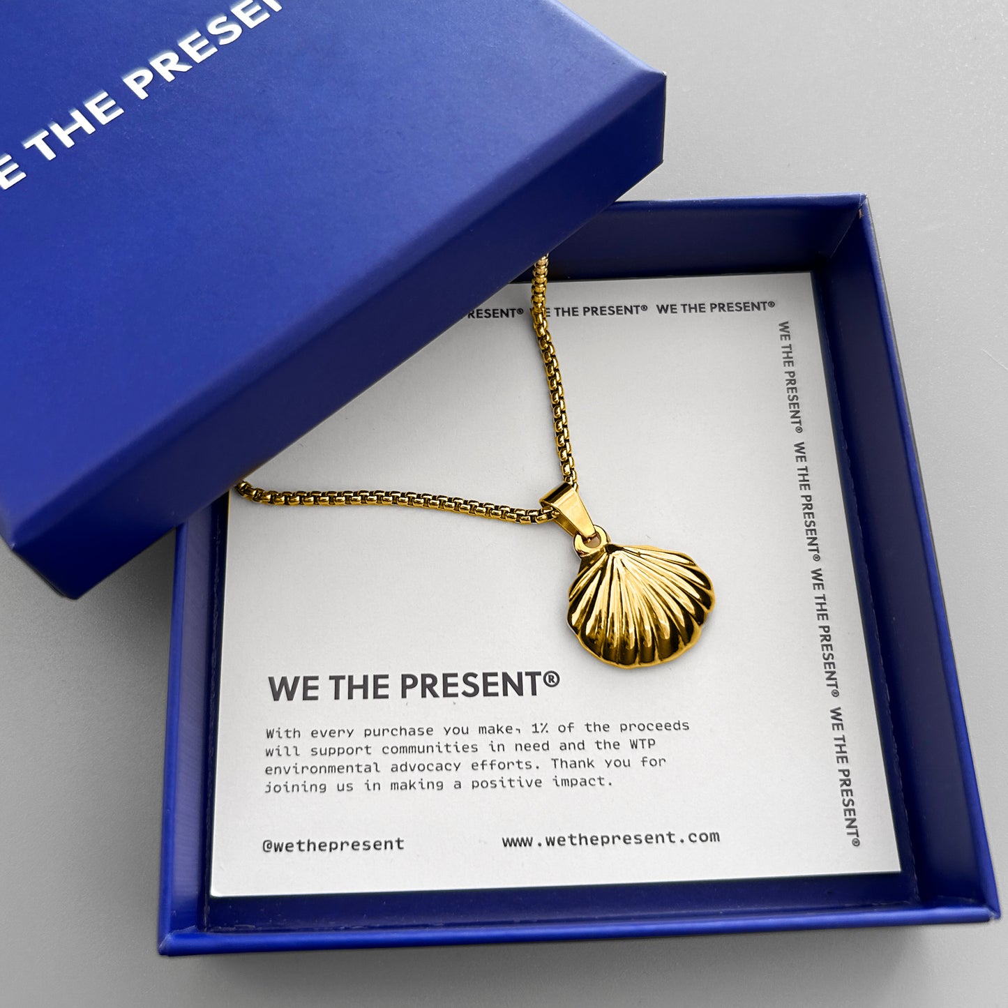 We The Present Kairos Shell 14k Coated Gold Necklace