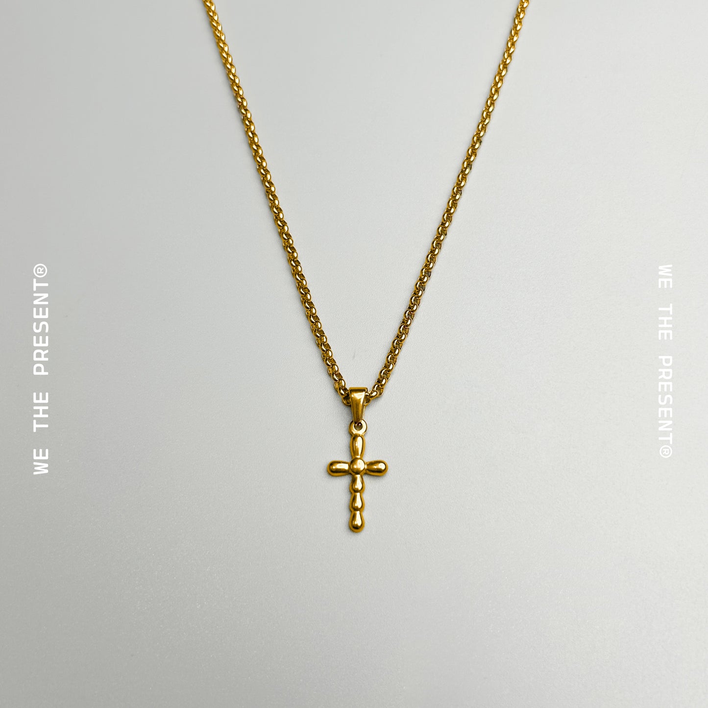 We The Present Christos Cross 14k Gold Coated Necklace