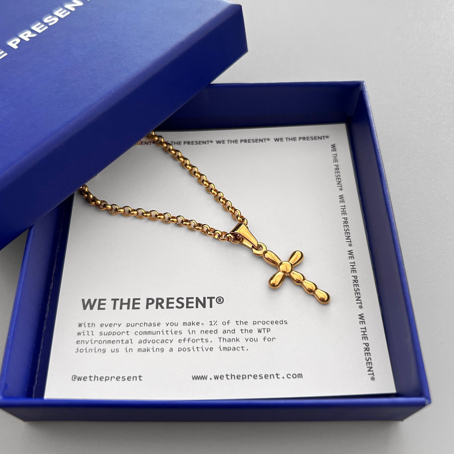 We The Present Christos Cross 14k Gold Coated Necklace