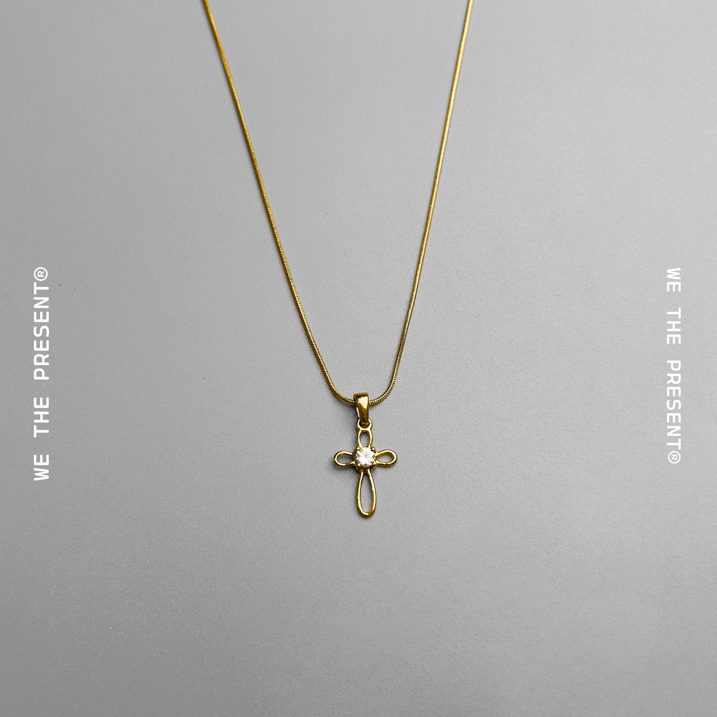 We The Present Julian Cubic Zirconia 14k Gold Coated Pendant Necklace