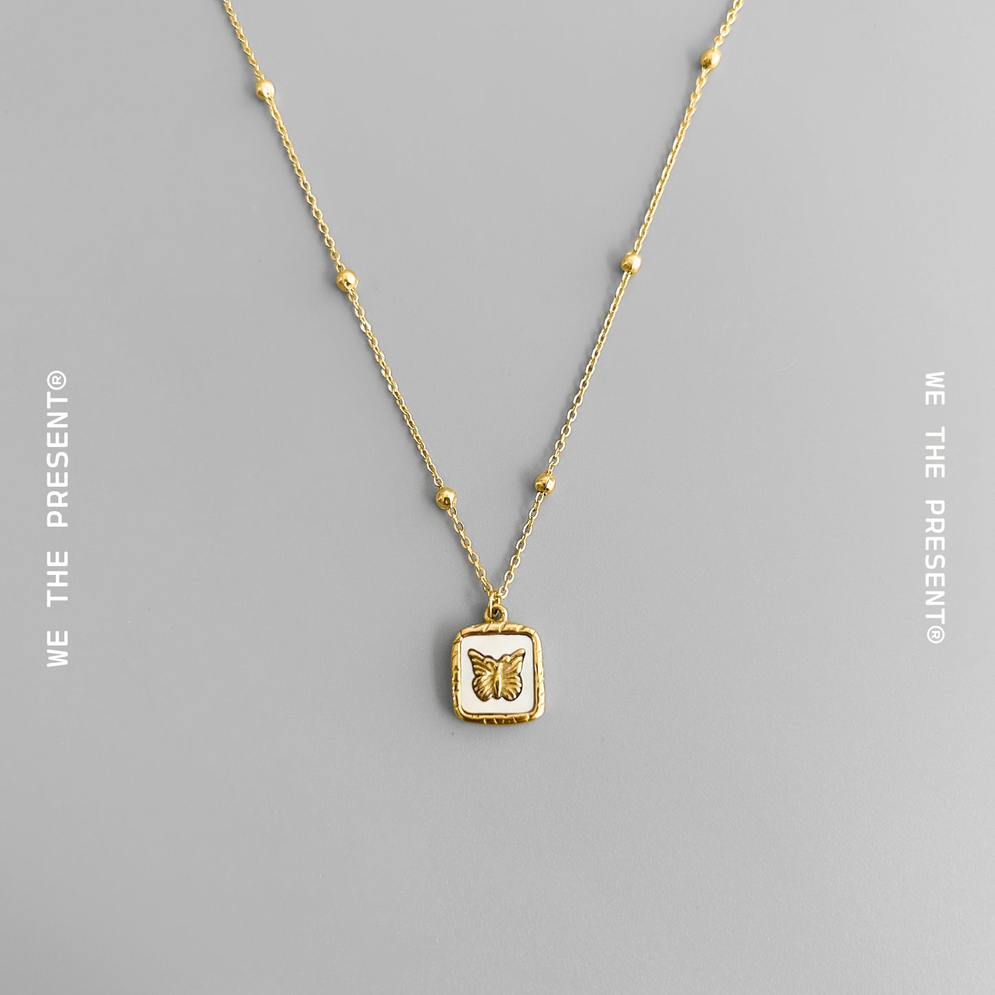 We The Present Carson Butterfly 14k Gold Coated Pendant Necklace