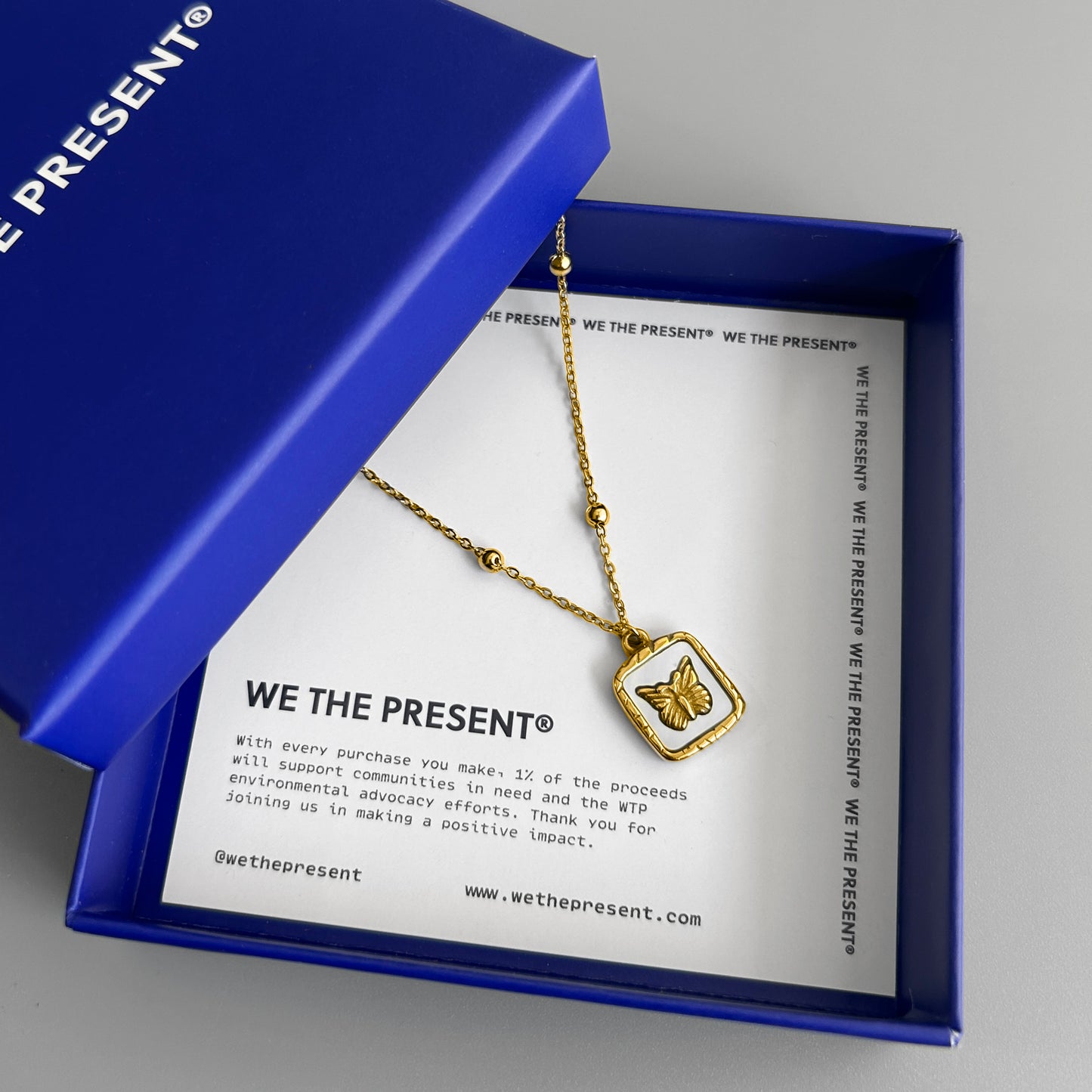 We The Present Carson Butterfly 14k Gold Coated Pendant Necklace