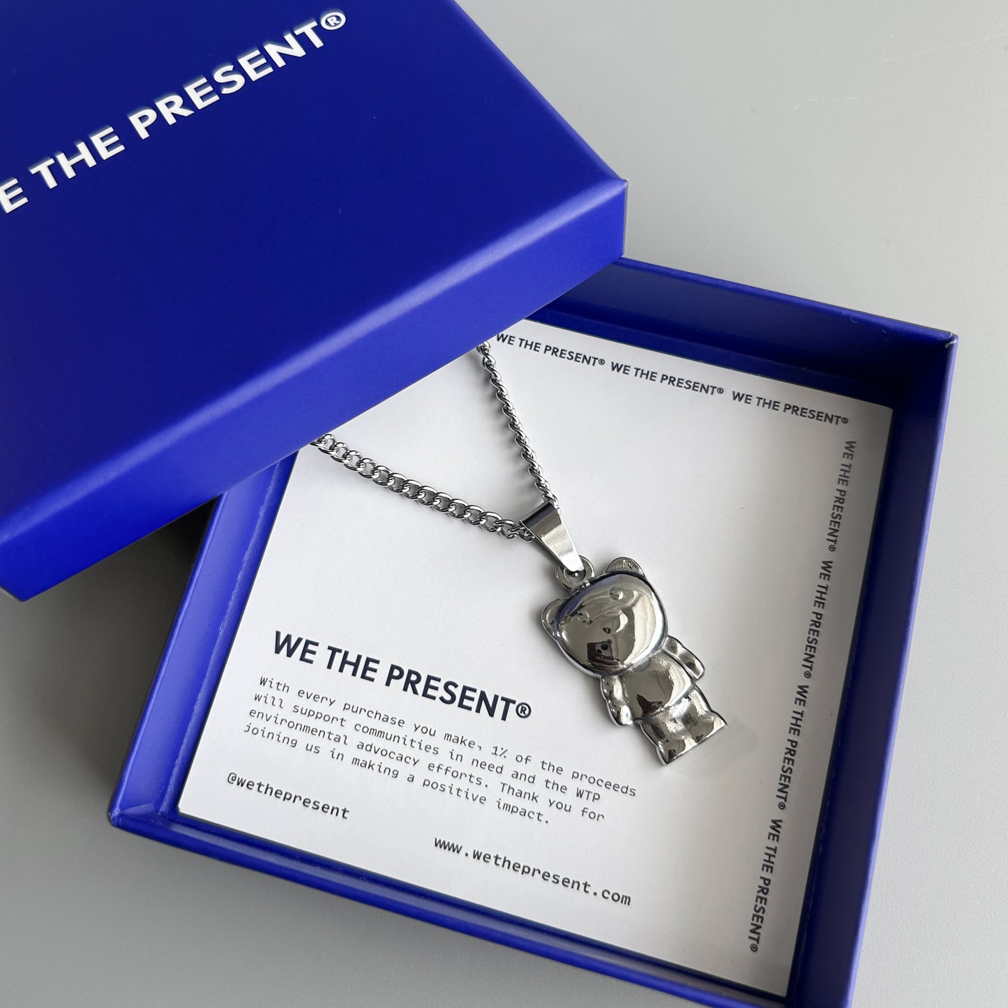 We The Present Brady Teddy Stainless Steel Pendant Necklace