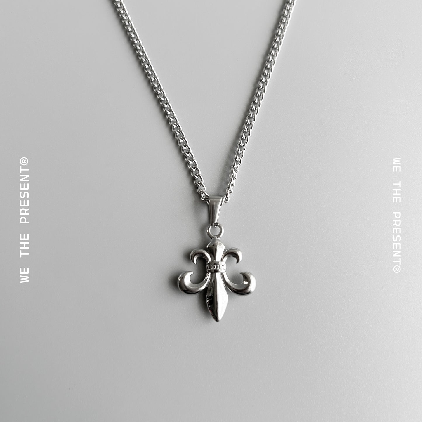 We The Present Andre Fleur De Lis Stainless Steel Pendant Necklace