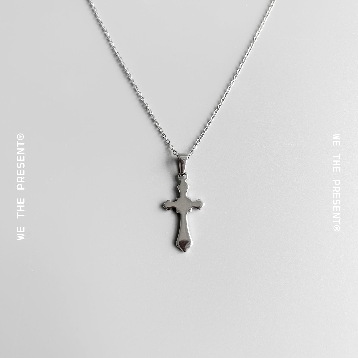 We The Present Xavier Shiny Thin Cross Stainless Steel Necklace