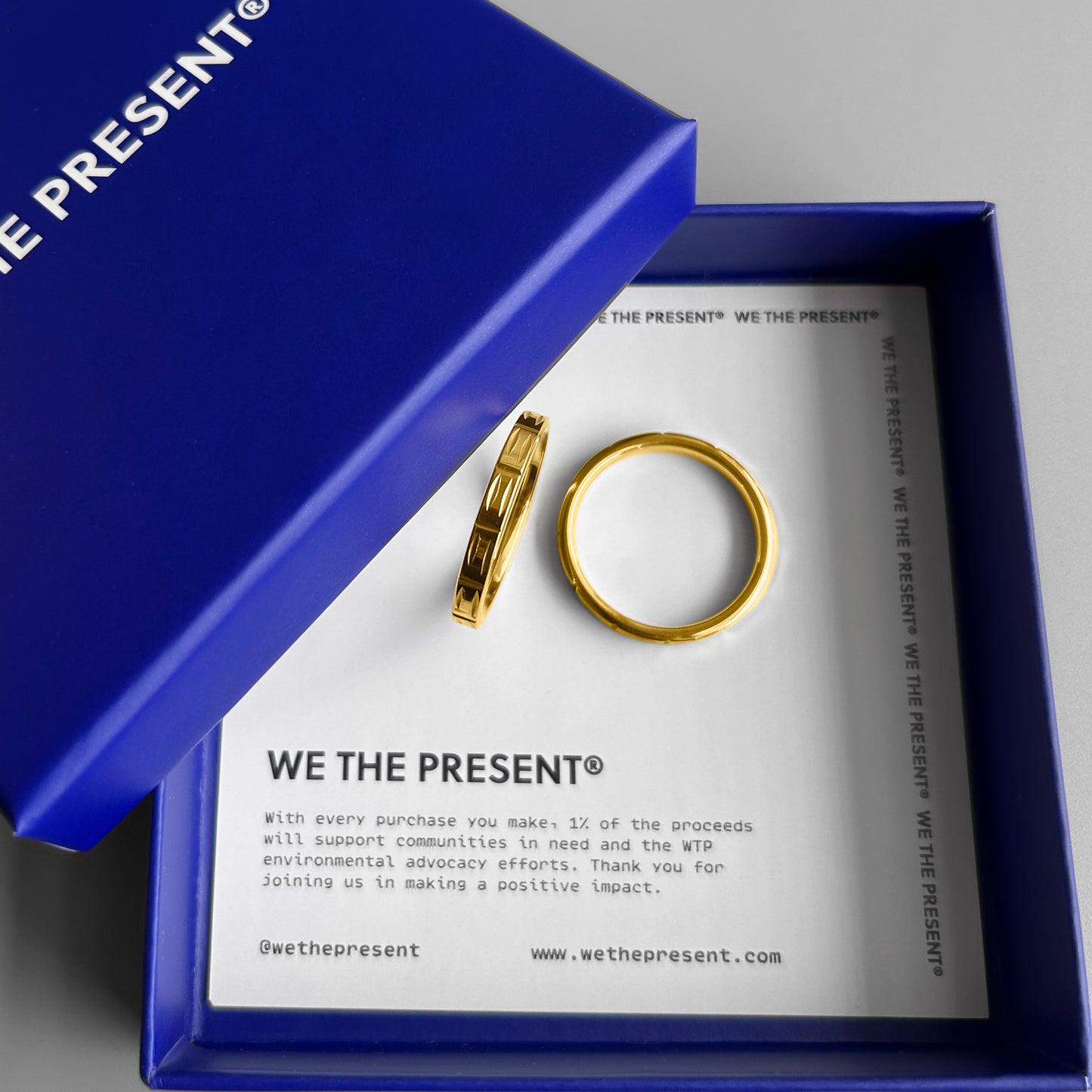 We The Present Sincerety 14k Gold Coated Stainless Steel Ring