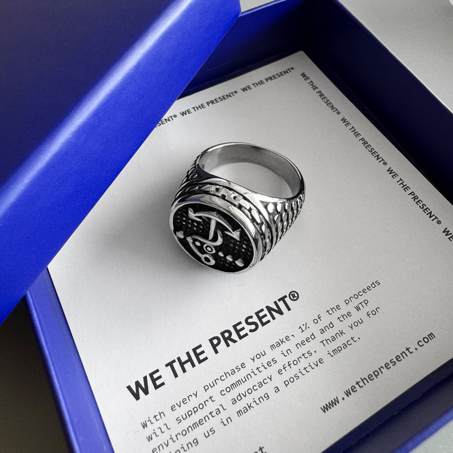 Oswald Anchor Stainless Steel Silver Chunky Ring