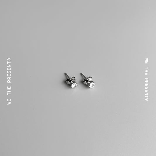 We The Present Ice Round 4mm. Stud Earrings