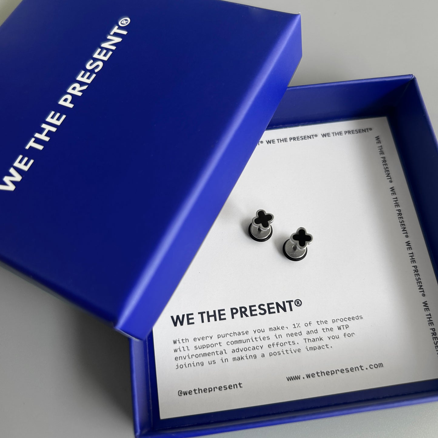 We The Present Nixon Enamel Lucky Stainless Steel Earrings