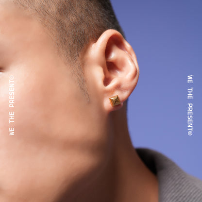 Square Gold Solid Stud Earrings