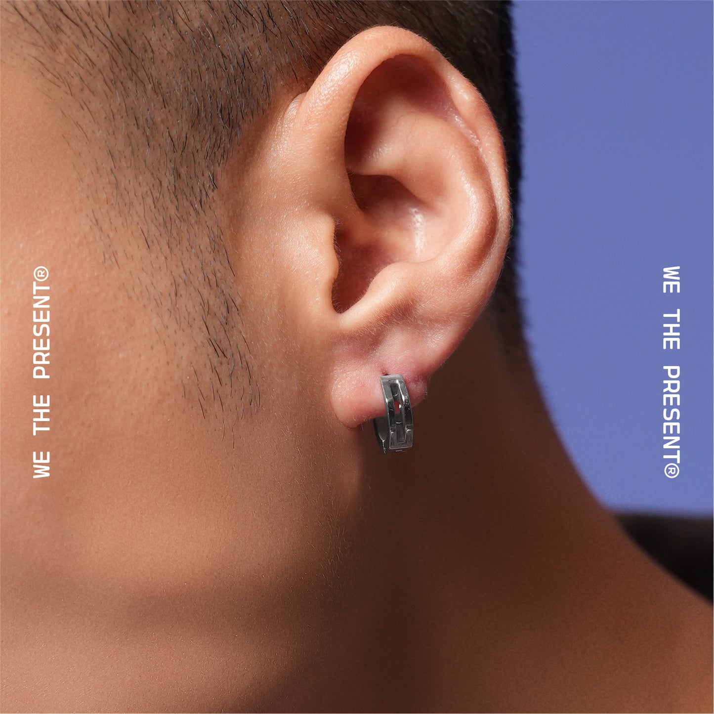 Polyonal Inlayed Hoop Earrings