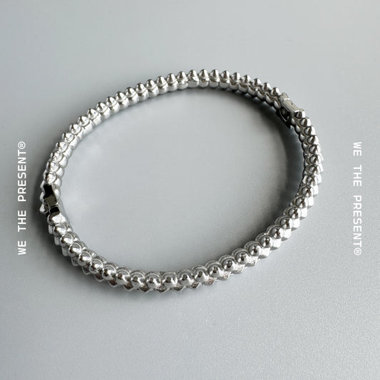 Spine Silver Bangle