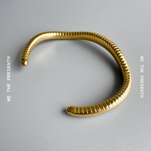 Snake Tail Gold Bangle