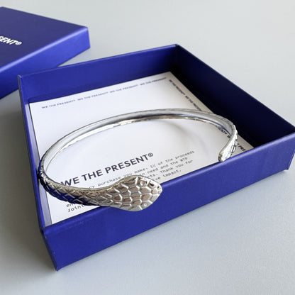 Mamba Snake Silver Bangle