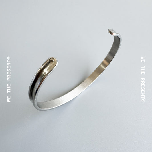 Ridged Silver Bangle