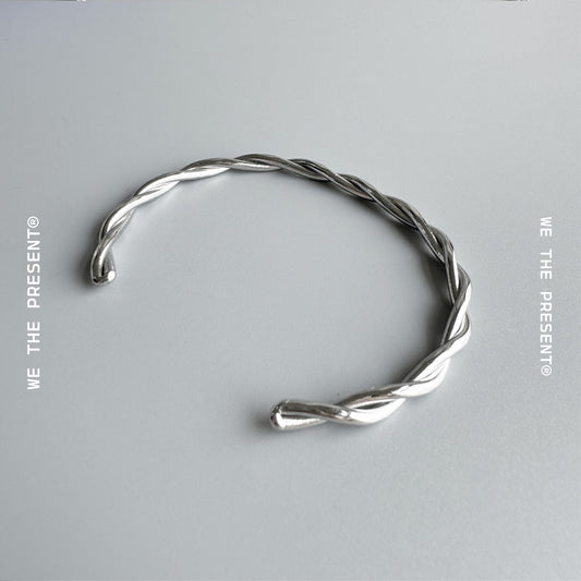 Twisted Silver Bangle