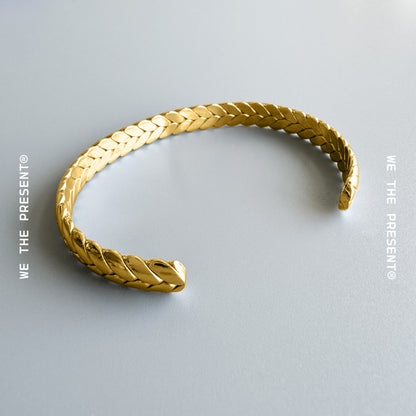 We The Present Gold Woven Greek Bangle