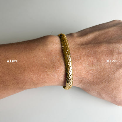 We The Present Gold Woven Greek Bangle