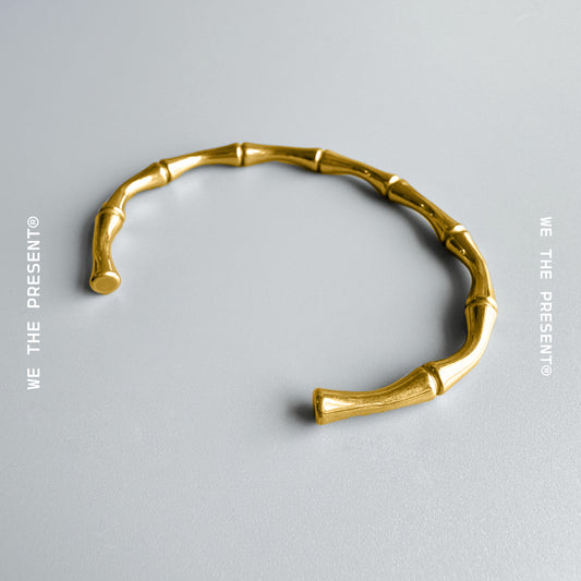 We The Present Bamboo14k Gold Coated Bangle