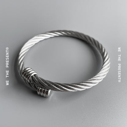 We The Present Jameson Celtic Twisted Stainless Steel Bangle