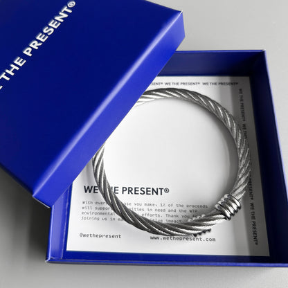 We The Present Jameson Celtic Twisted Stainless Steel Bangle