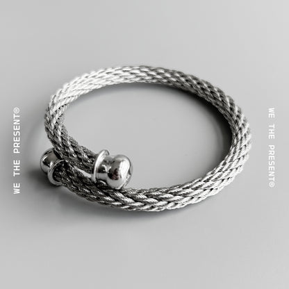 We The Present Julian Celtic Twisted Stainless Steel Bangle