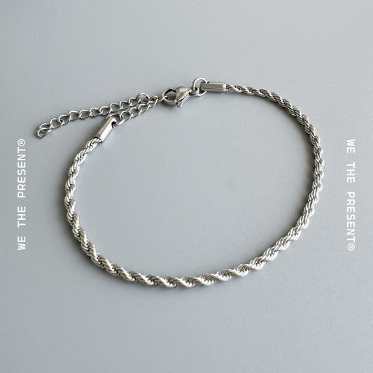 Rope Chain Silver Bracelet