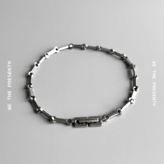Steel Bone Link Silver Bracelet
