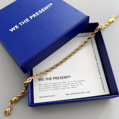 We The Present Lukas 14k Gold Vermeil Rope Chain Bracelet