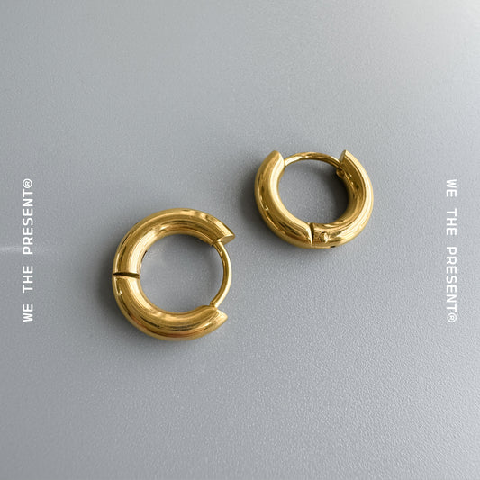 Tubular Gold Hoop Earrings