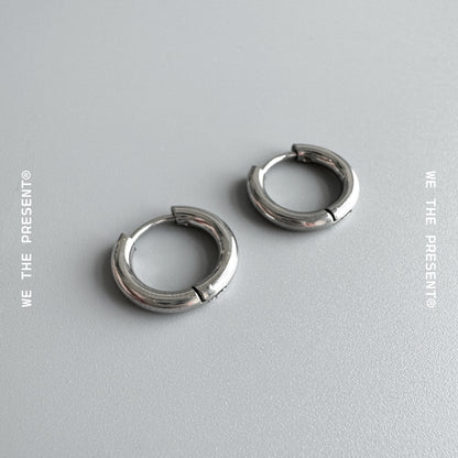 Tubular Silver Hoop Earrings