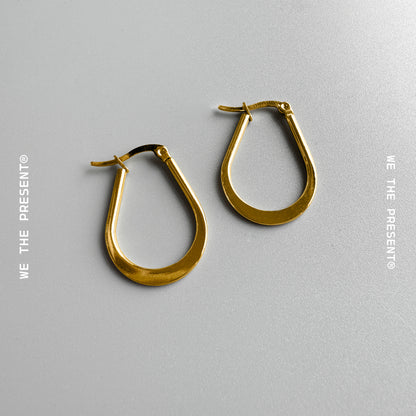 Teardrop Gold Hoop Earrings