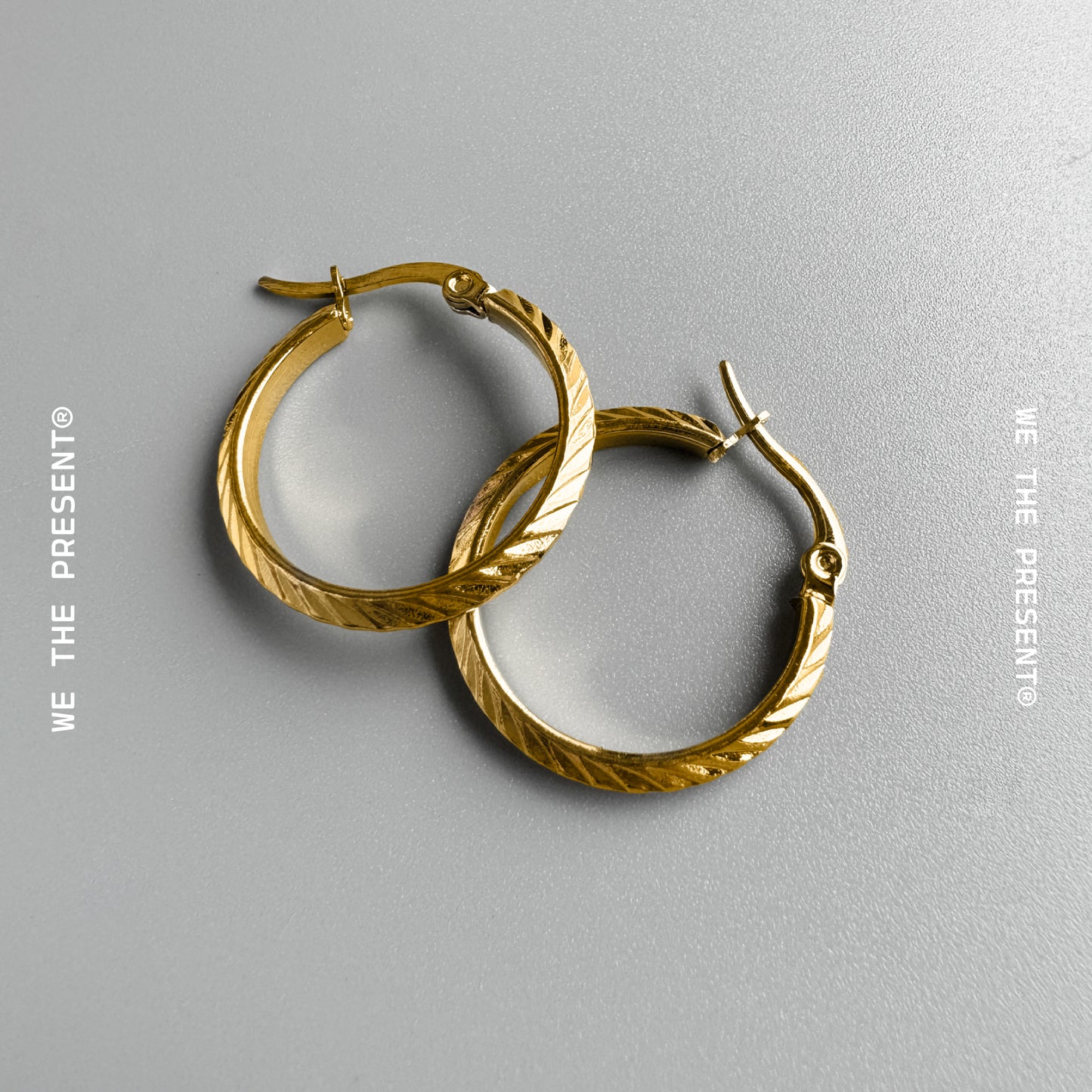 Textured Gold Hoop Earrings