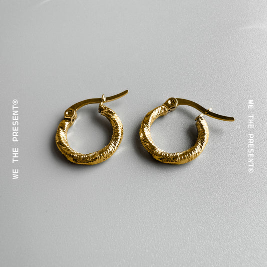 Twisted Textured Gold Hoop Earrings