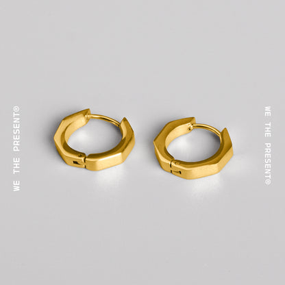 We The Present Polygonal 14k Hoop Earrings