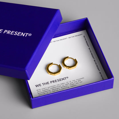 We The Present Polygonal 14k Hoop Earrings