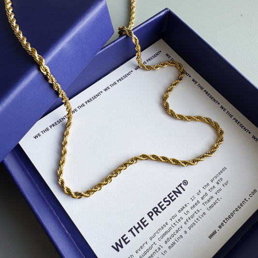 14k Gold Rope Chain Necklace